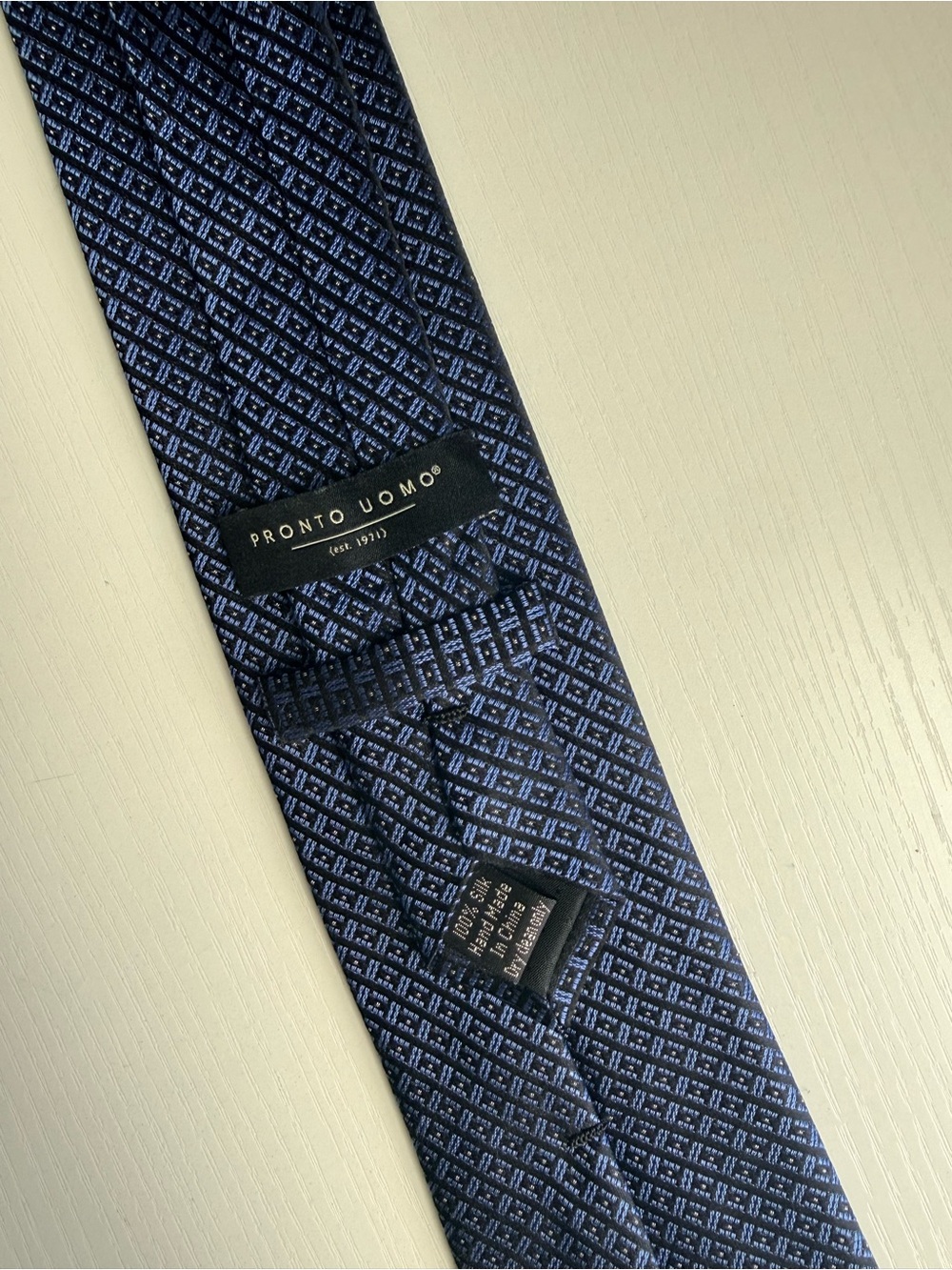 Pronto Uomo Blue Geometric Silk Tie